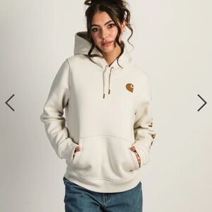 Carhartt Off-White Hoodie with Gold Accents